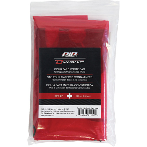 Sacs pour d&eacute;chets dangereux Dynamic, D&eacute;chets infectieux, 24" lo x 24" la, 12 microns Nassau Supply