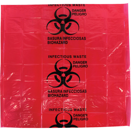 Sacs pour d&eacute;chets dangereux Dynamic, D&eacute;chets infectieux, 24" lo x 24" la, 12 microns Nassau Supply