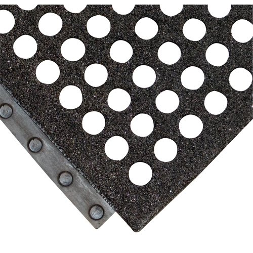 Tapis antifatigue 24/Seven Locksafe, Nid d'abeilles, 3' x 3' x 5/8", Noir, Caoutchouc naturel Nassau Supply