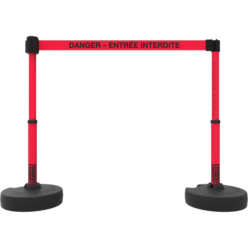 Plus Barrier Post Set, Plastic, 42" H, Red Tape, 15' Tape Length Nassau Supply