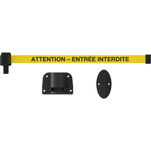 Syst&egrave;me de montage mural pour barri&egrave;re PLUS, Plastique, Fixation par vis, 15', Ruban Jaune Nassau Supply