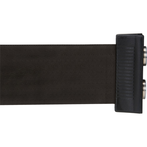 Wall Mount Barrier with Magnetic Tape, Steel, Screw Mount, 7', Black Tape Nassau Supply