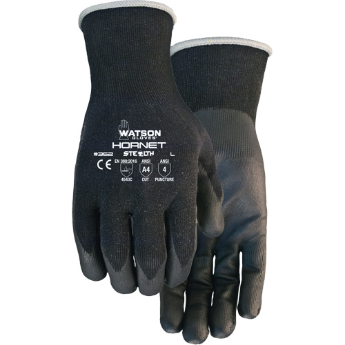 Gants r&eacute;sistants aux coupures Stealth Hornet, Taille Petit, Calibre 18, Rev&ecirc;tement Mousse de nitrile, Enveloppe en Fibre de verre/PEHP/Nylon/Spandex, ASTM ANSI niveau A4/EN 388 niveau 5 Nassau Supply
