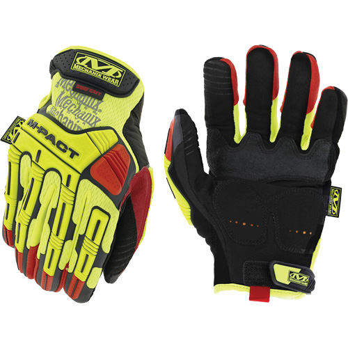 Gants antichocs haute visibilit&eacute; D4-360 M-Pact, 8, Paume en Synth&eacute;tique, Poignet Boucle et crochet Nassau Supply
