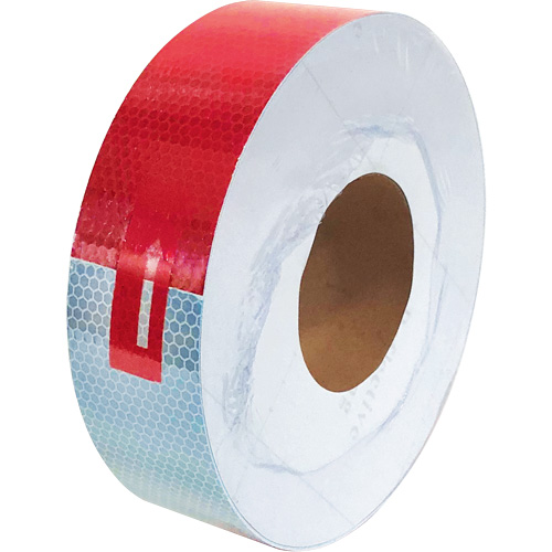 Ruban de marquage &agrave; grande visibilit&eacute;, 2" la x 150' lo, Rouge & blanc Nassau Supply