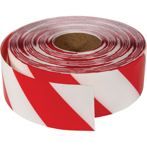 Ruban de marquage tr&egrave;s r&eacute;sistant pour plancher ArmorStripe, 3" x 100', PVC, Rouge et blanc Nassau Supply