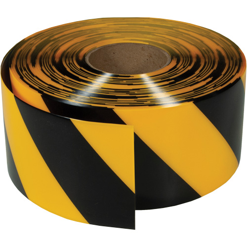 Ruban de marquage tr&egrave;s r&eacute;sistant pour plancher ArmorStripe, 4" x 100', PVC, Noir et jaune Nassau Supply