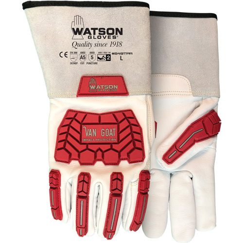 Van Goat Cut & Impact Gloves, Size X-Small, Cutshield Shell, ASTM ANSI Level A5/EN 388 Level E Nassau Supply