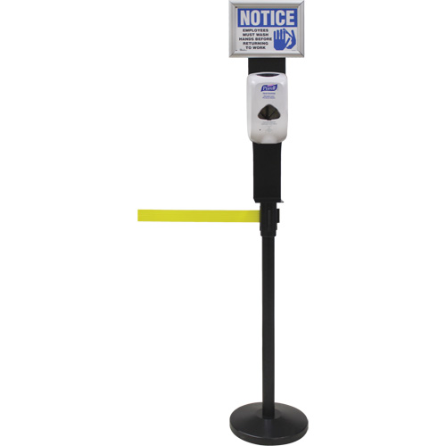 Porte-distributeur/enseigne pour poteaux de barri&egrave;re pour le contr&ocirc;le des foules, Noir Nassau Supply