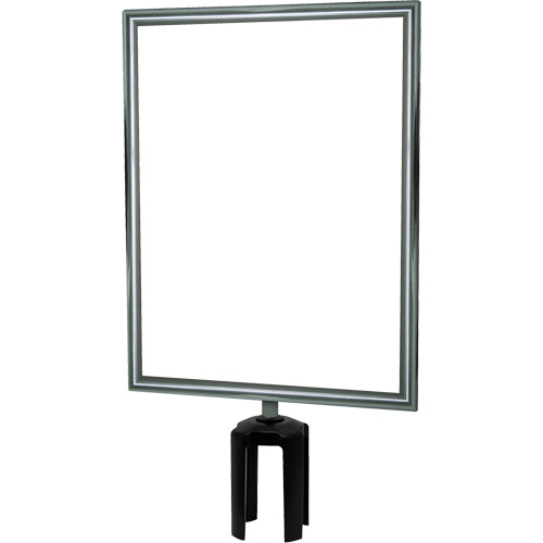 Porte-enseigne vertical robuste avec adaptateur pour poteaux Tensabarrier, Chrome poli Nassau Supply