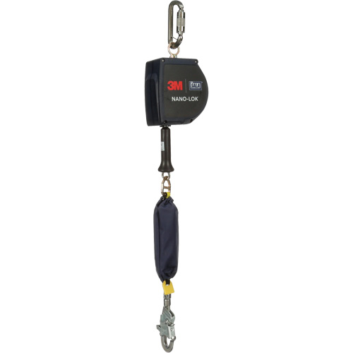 Cordage de s&eacute;curit&eacute; autor&eacute;tractable allong&eacute; Nano-Lok, 15', Acier inoxydable, Pivotant Nassau Supply