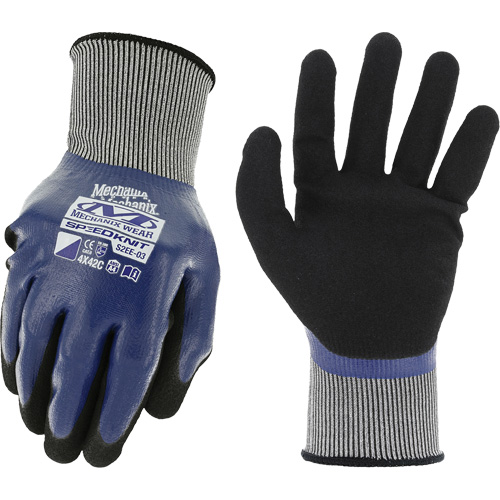 Gants de travail SpeedKnit Shield C4, Taille Petit/7, Calibre 18, Rev&ecirc;tement Nitrile, Enveloppe en Nylon/Spandex, ASTM ANSI niveau A4/EN 388 niveau C Nassau Supply