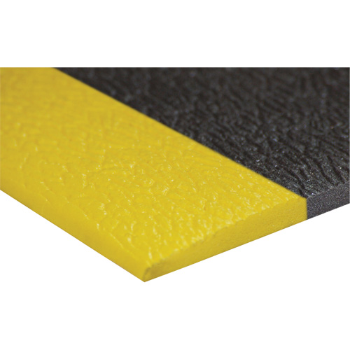 Airsoft Anti-Fatigue Mat, Pebbled, 3' x 5' x 3/8", Black/Yellow, PVC Sponge Nassau Supply