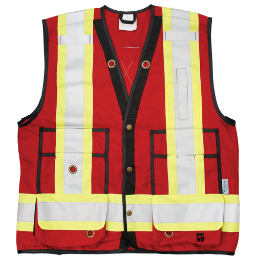 Open Road&reg; Surveyor Vest, Red, Large, Polyester Nassau Supply