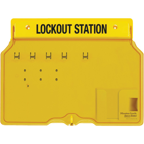 Poste de cadenassage trilingue recouvert, Cadenas Aucune, Capacit&eacute; de 4, Cadenas Non compris Nassau Supply