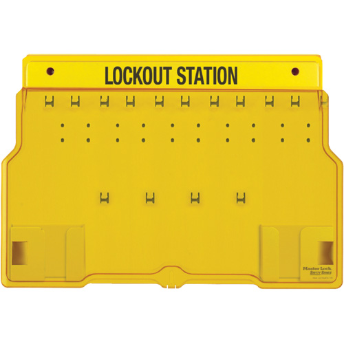 Trilingual Covered Lock Station, None Padlocks, 10 Padlock Capacity, Padlocks Not Included Nassau Supply