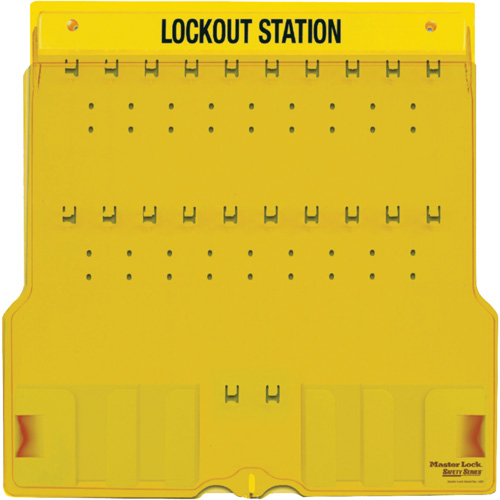 Trilingual Covered Lock Station, None Padlocks, 20 Padlock Capacity, Padlocks Not Included Nassau Supply