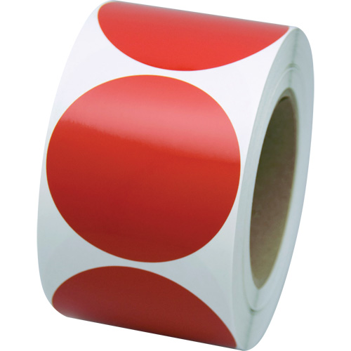 Formes de marquage, Cercle, 3" lo x 3" la, Rouge, Vinyle Nassau Supply