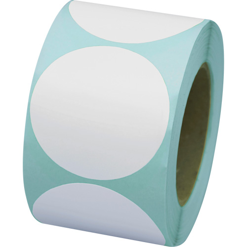 Pastilles de marquage color&eacute;es, Cercle, 3" lo x 3" la, Blanc, Vinyle Nassau Supply