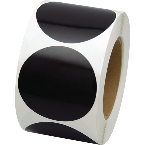Coloured Marking Dots, Circle, 3" L x 3" W, Black, Vinyl Nassau Supply