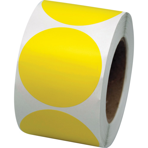 Coloured Marking Dots, Circle, 3" L x 3" W, Yellow, Vinyl Nassau Supply