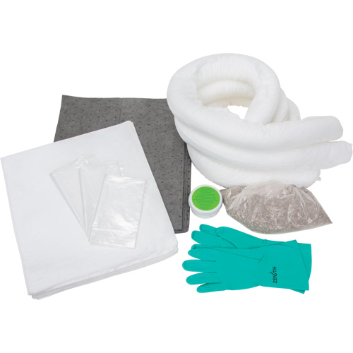 Trousse d'&eacute;quipement de lutte contre les d&eacute;versements, Huile seulement/Universel, Sac, Absorbance de 10 gal. US Nassau Supply