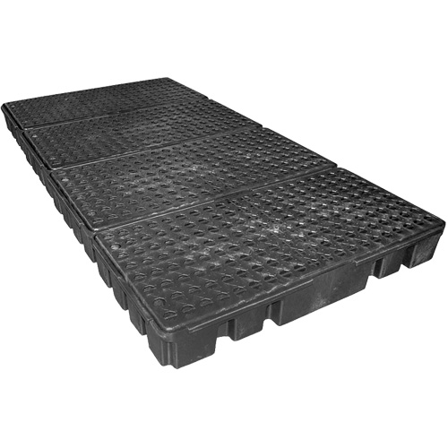 Black Diamond Low Profile Spill Pallet, 102 US gal. Spill Capacity, 96" x 49" x 6.5" Nassau Supply
