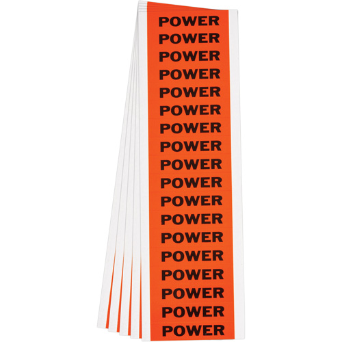 "Power" Conduit & Voltage Labels, 1/2" x 2-1/4", Cloth/Vinyl, English Nassau Supply