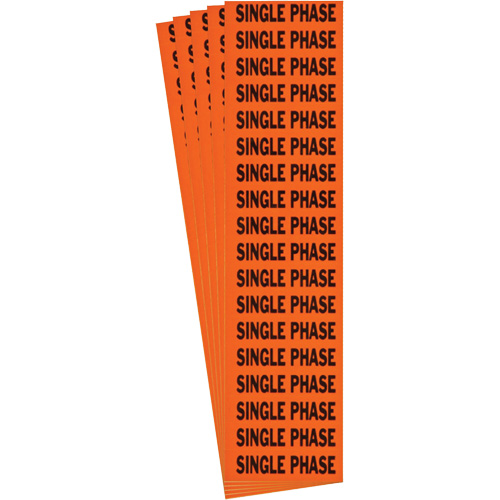 "Single Phase" Conduit & Voltage Labels, 1/2" x 2-1/4", Cloth/Vinyl, English Nassau Supply