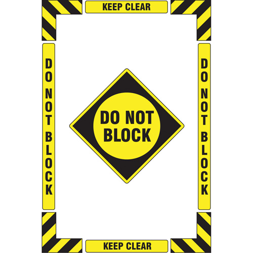 Trousse de marquage du sol ?Keep Clear Do Not Block? (se tenir &agrave; l&eacute;cart - ne pas encombrer), Adh&eacute;sif, Anglais avec pictogramme Nassau Supply