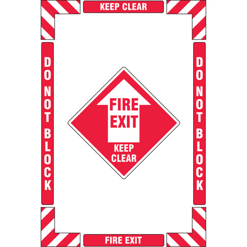 Trousse de marquage du sol ?Fire Exit? (sortie de secours), Adh&eacute;sif, Anglais avec pictogramme Nassau Supply