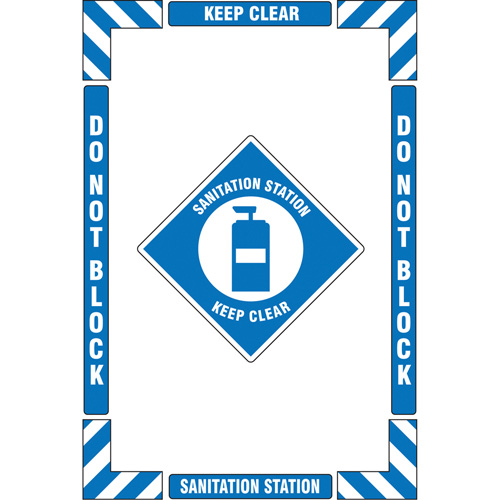 Trousse de marquage du sol ?Sanitation Station? (poste dassainissement), Adh&eacute;sif, Anglais avec pictogramme Nassau Supply