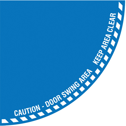 "Caution" Quarter Circle Swing Door Floor Sign, Adhesive, English with Pictogram Nassau Supply