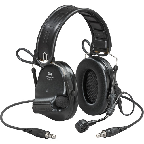 Casque VI NIB avec deux fils de sortie et rail arc Peltor ComTac, Style Bandeau, 23 dB Nassau Supply