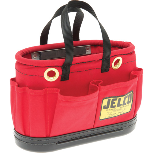 Seau avec aimant pour travail en hauteur, 14" lo x 7" la x 10" h, Toile, Rouge Nassau Supply
