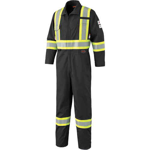 7702BK FR-Tech&reg; 88/12 FR Arc Rated Coveralls, Size 36, Black, 9.7 cal/cm² Nassau Supply