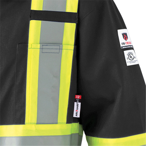 7702BK FR-Tech&reg; 88/12 FR Arc Rated Coveralls, Size 36, Black, 9.7 cal/cm² Nassau Supply