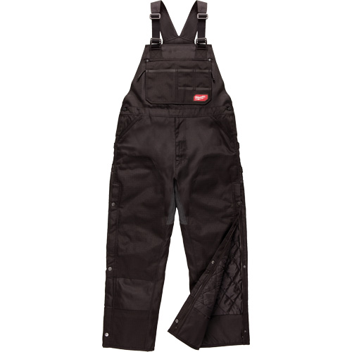 GridIron Regular Length Zip-To-Thigh Bib Overall, Men's, Large, Black Nassau Supply