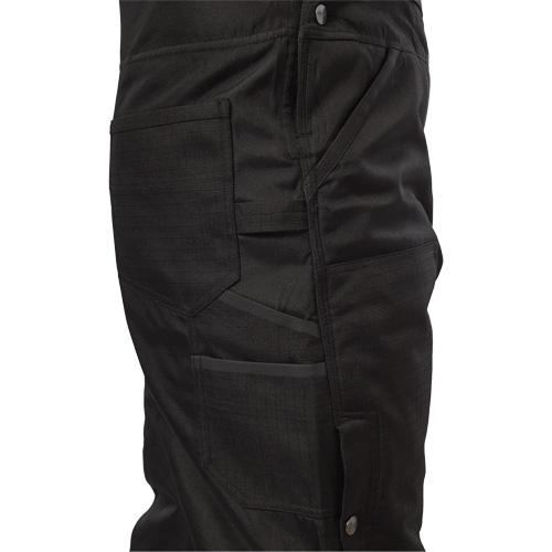 GridIron Regular Length Zip-To-Thigh Bib Overall, Men's, Large, Black Nassau Supply