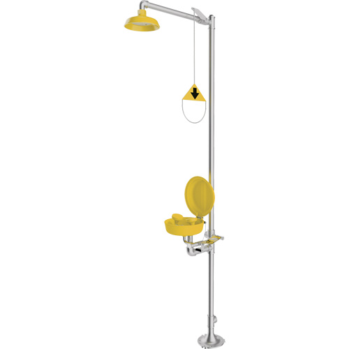 Combination Emergency Shower & Eyewash Station, Pedestal Nassau Supply