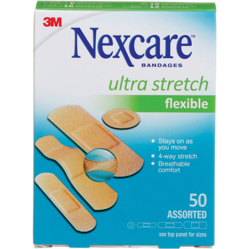 Nexcare Ultra Stretch Bandages, Assorted, Plastic, Non-Sterile Nassau Supply