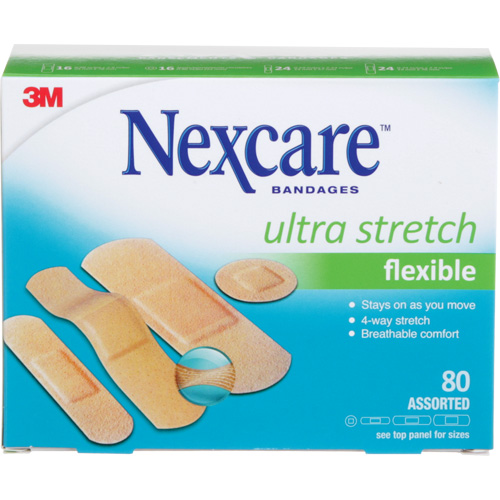 Pansements ultra-extensibles Nexcare, Assorti, Plastique, Non st&eacute;rile Nassau Supply