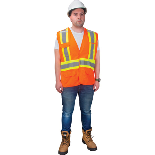 CSA-Compliant High-Visibility Surveyor Vest, High Visibility Orange, Medium, Polyester Nassau Supply