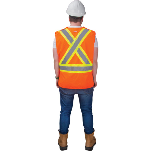 CSA-Compliant High-Visibility Surveyor Vest, High Visibility Orange, Medium, Polyester Nassau Supply