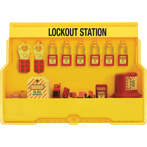Station de cadenassage dappareils &eacute;lectriques de qualit&eacute; sup&eacute;rieure, Cadenas Thermoplastique, Capacit&eacute; de 16, Cadenas Compris Nassau Supply