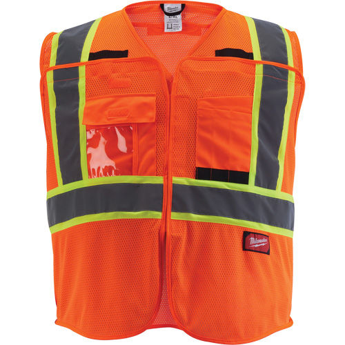 Veste de s&eacute;curit&eacute; pour signaleur, Orange haute visibilit&eacute;, Moyen/Petit Nassau Supply