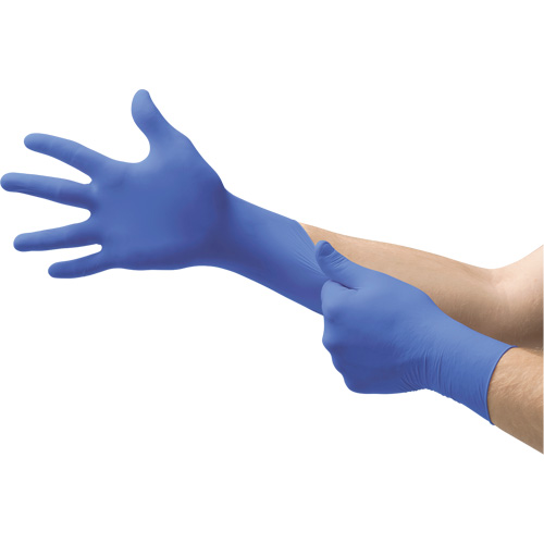 Gants Microflex N85, T-petit, Nitrile, 3,5 mils, Sans poudre, Bleu, Classe 2 Nassau Supply