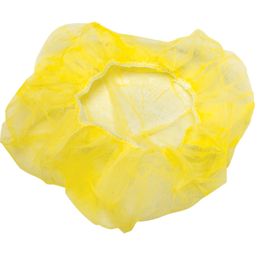 Bouffant Caps, Polypropylene, 21", Yellow Nassau Supply
