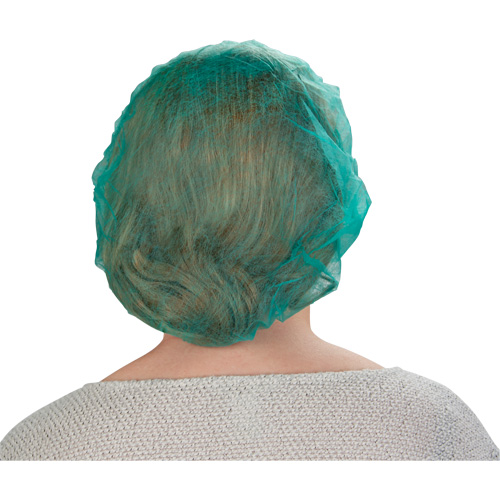 Bouffant Caps, Polypropylene, 24", Green Nassau Supply