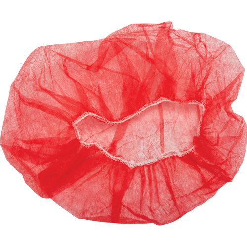 Bouffant Caps, Polypropylene, 24", Red Nassau Supply